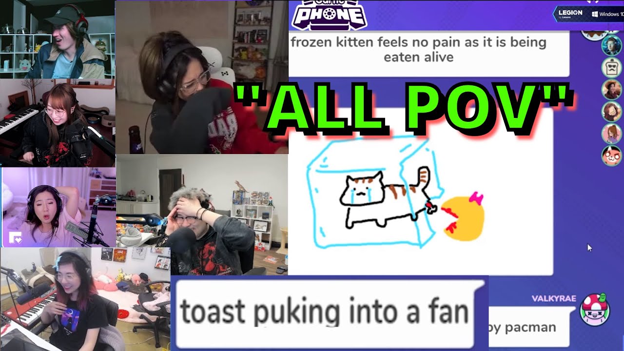 OTV все POV ПЕРВЫЙ Gartic Phone Stories REACTON. при участии Valkyrae, Peter, Lily Pichu, Toast, ...