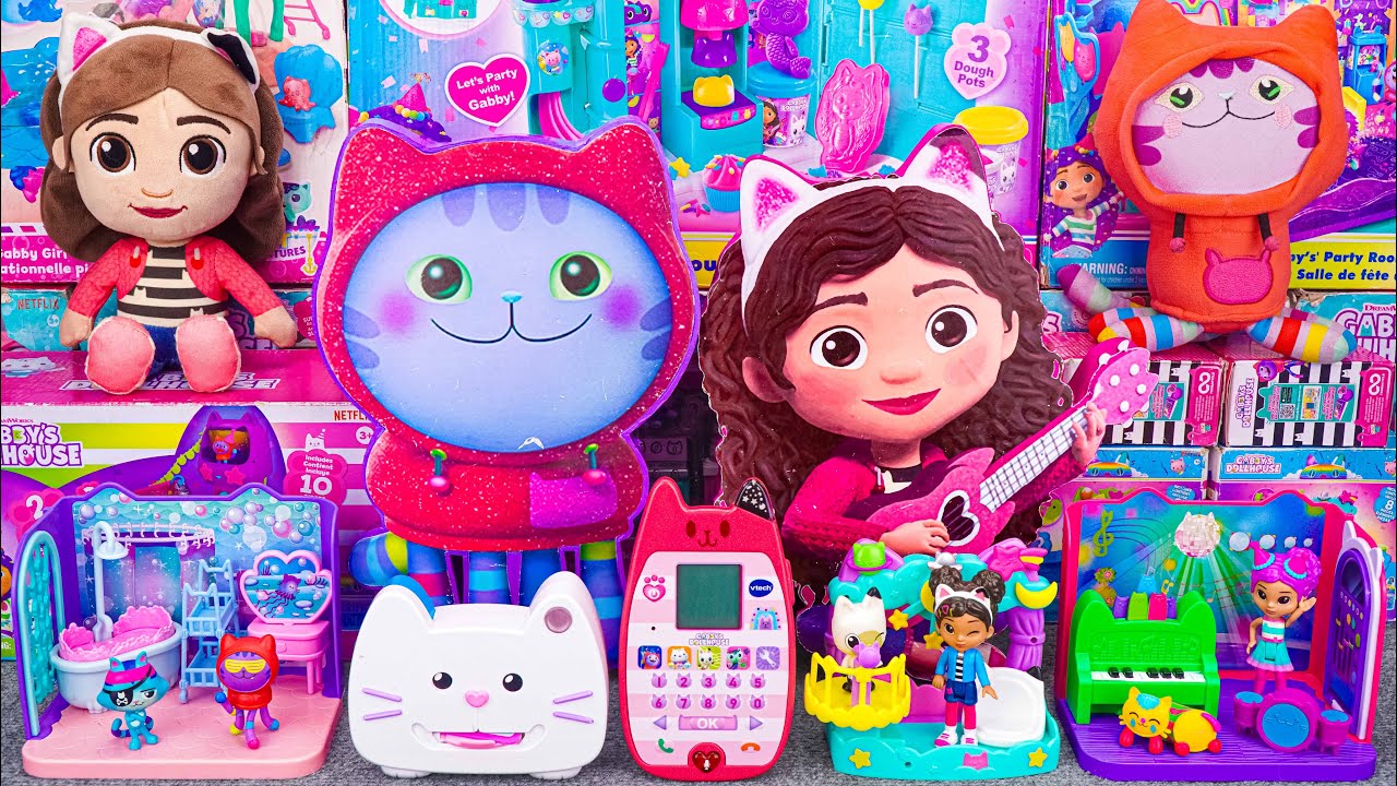 GABBY’S DOLLHOUSE Collection Unboxing ASMR | Mystery Gabby & DJ Catnip Boxes & MerCat Bathroom