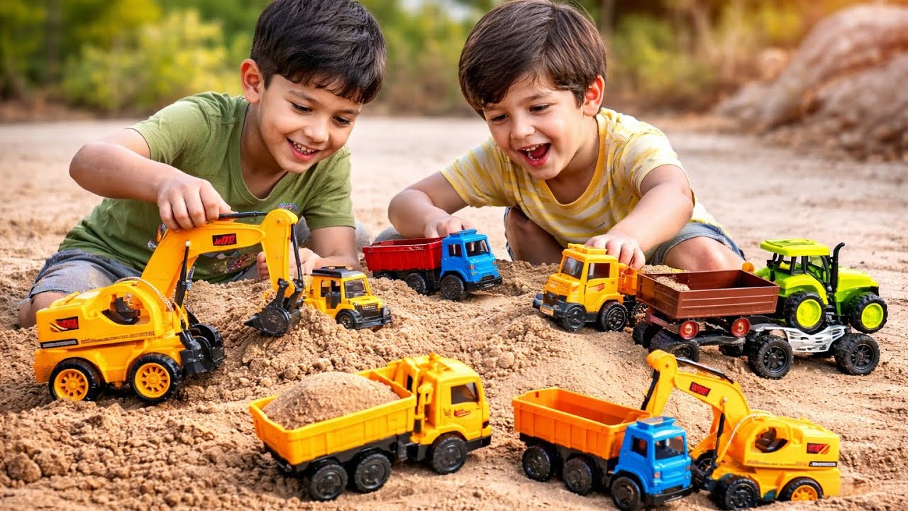“JCB vs Tractor Rescue 🚧 Amazing Toy Construction Video!”