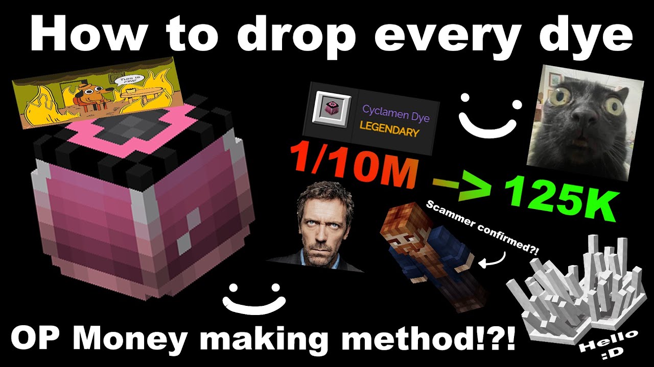 How to Drop Every Dye in Hypixel Skyblock | Episode 1: Cyclamen Dye (outdated)
