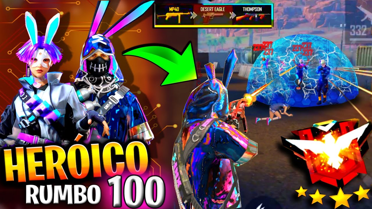 ASI NO LLEGARE A HEROICO 100 EN DUELO DE ESCUADRAS 😅NUEVO CONEJITO FREEFIRE