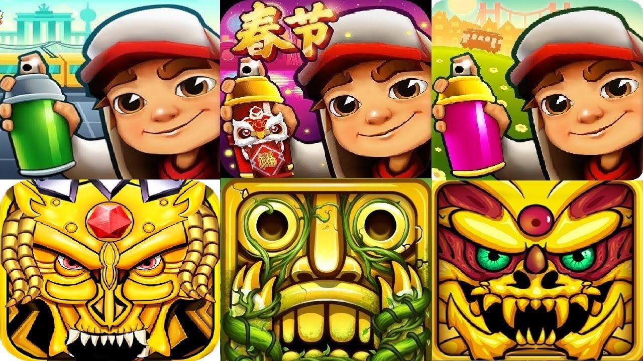 Subway Surfers Berlin VS Chinese Version VS Buenos Aires  Temple Run 2 Lost Jungle  temple predator