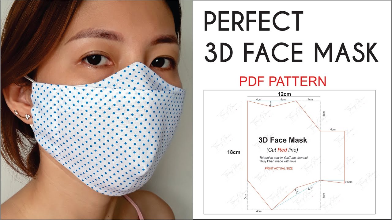 NO FOG ON GLASSES | Perfect 3D Face Mask | Best Fit-Comfortable-Beautiful Face Mask | PDF Pattern