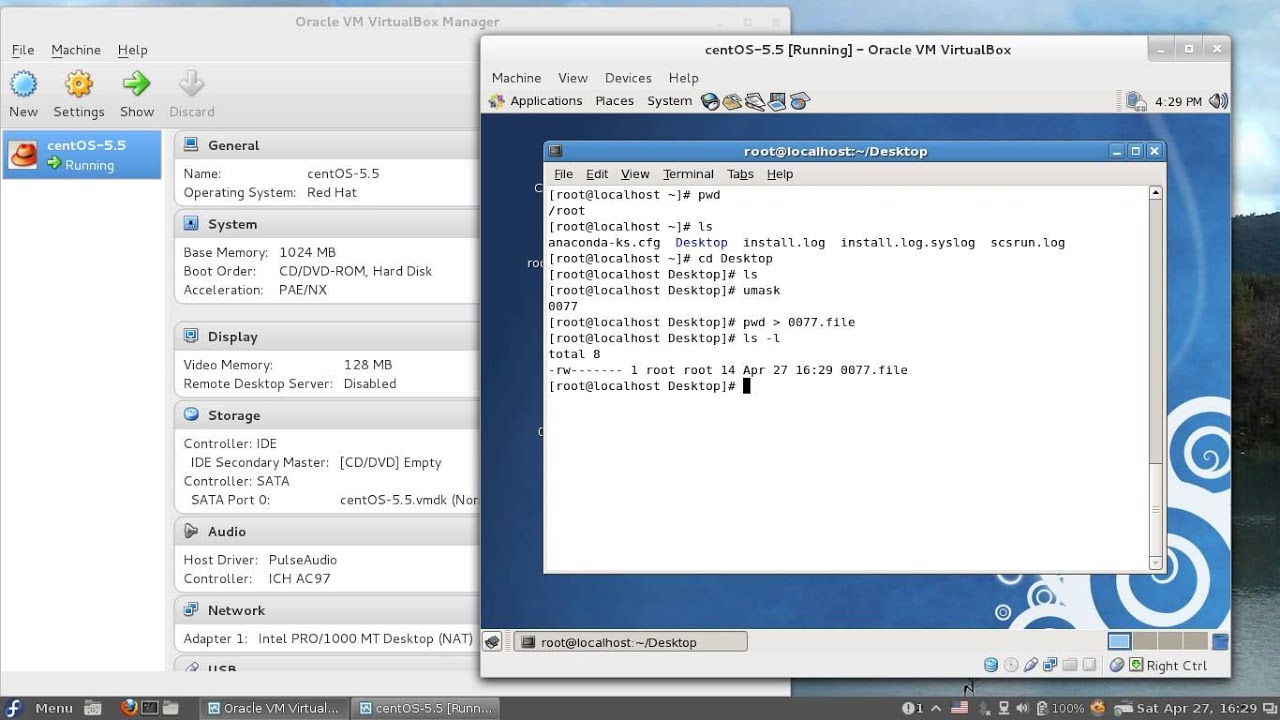 CentOS-5 umask 範例