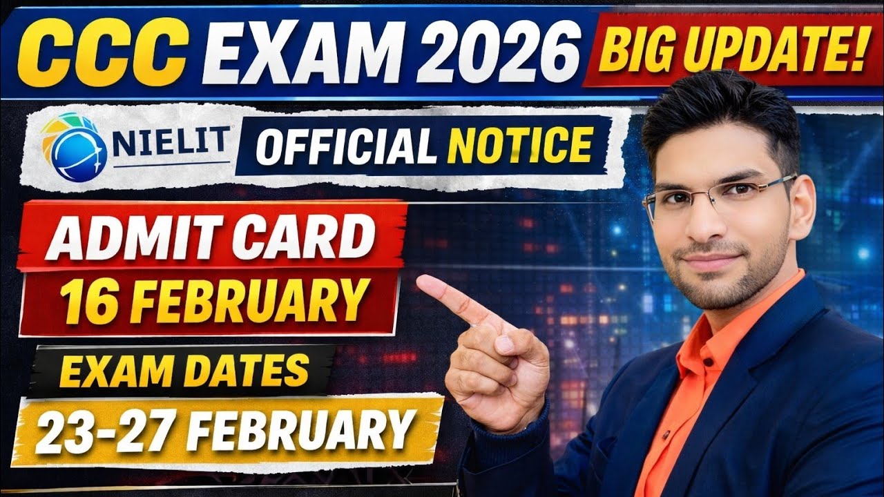 CCC Admit Card 2026 | Triple C Exam Date Postponed | NIELIT Official Notice | ASG Classes
