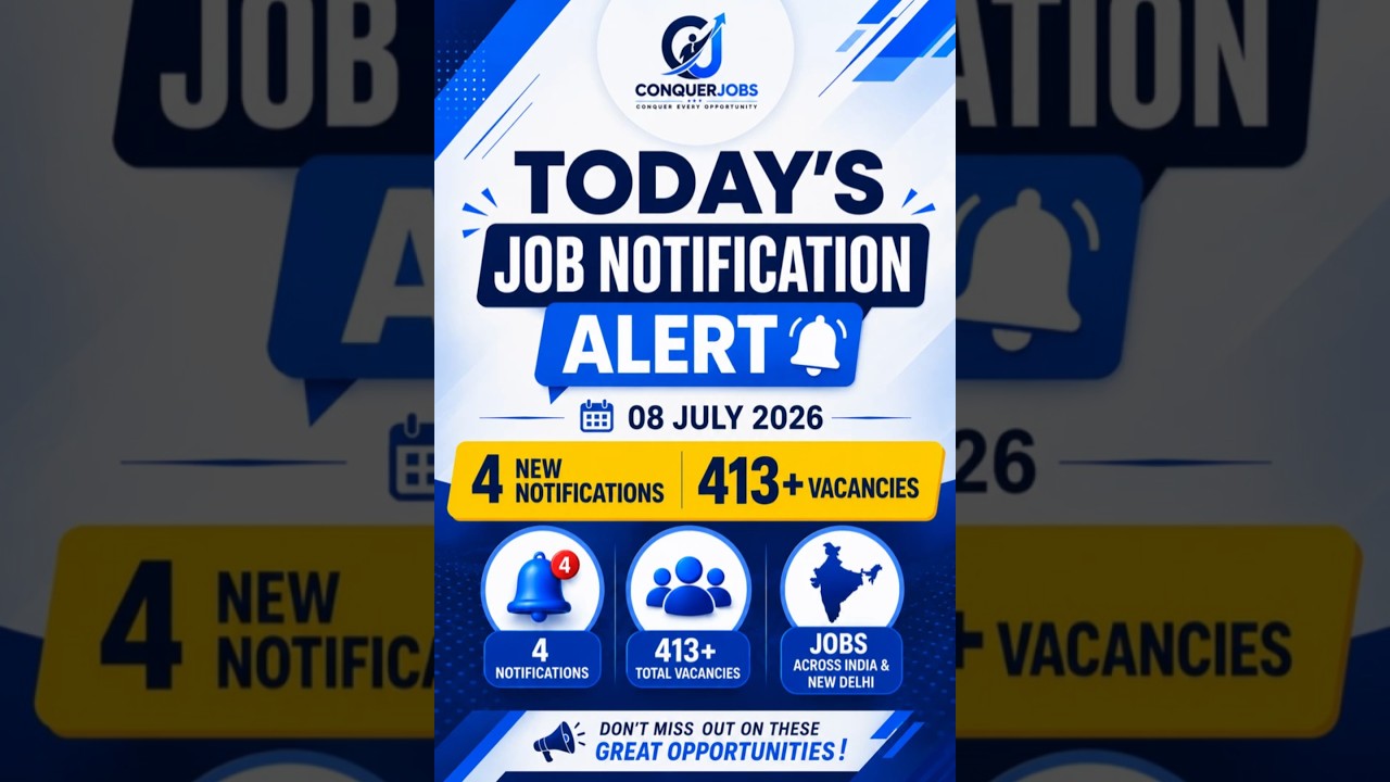 🚨 413+ Govt Job Vacancies Today | HPCL, JNU, IAF & IHMCL | 08 July 2026