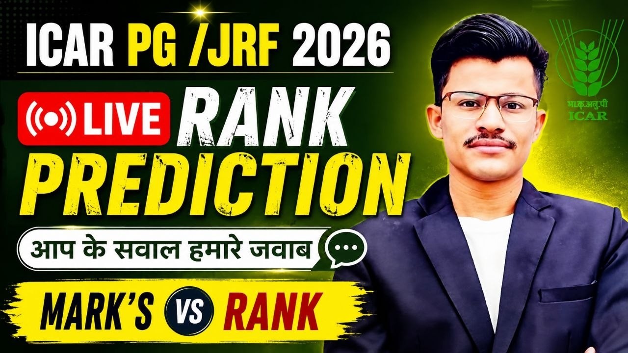 ICAR PG/JRF 2026 ICAR PG /JRF 2026 Live Discussion Marks V/s Rank? Kiska banega konsa rank?