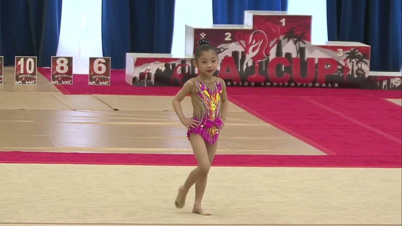 Eviana rhythmic gymnastic Level 3 floor routine competition - Green Acres theme song