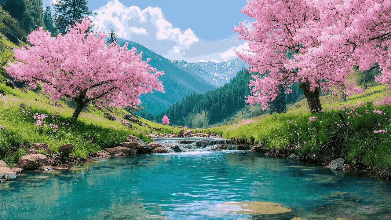 Flute Music for Deep Sleep 🌅 Peaceful Valley Sunset & Relaxing Nature Sounds