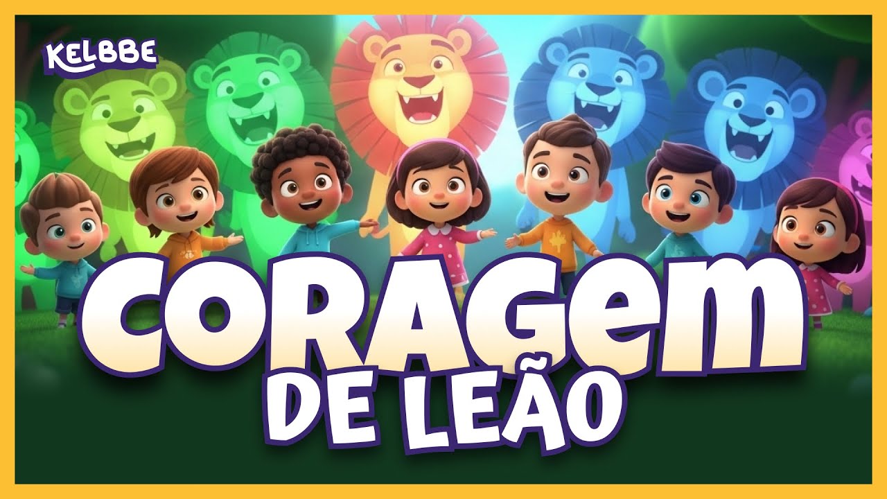 Coragem de Leão 🦁 Música Infantil para ensinar sobre a CORAGEM e VENCER O MEDO | Kelbbe