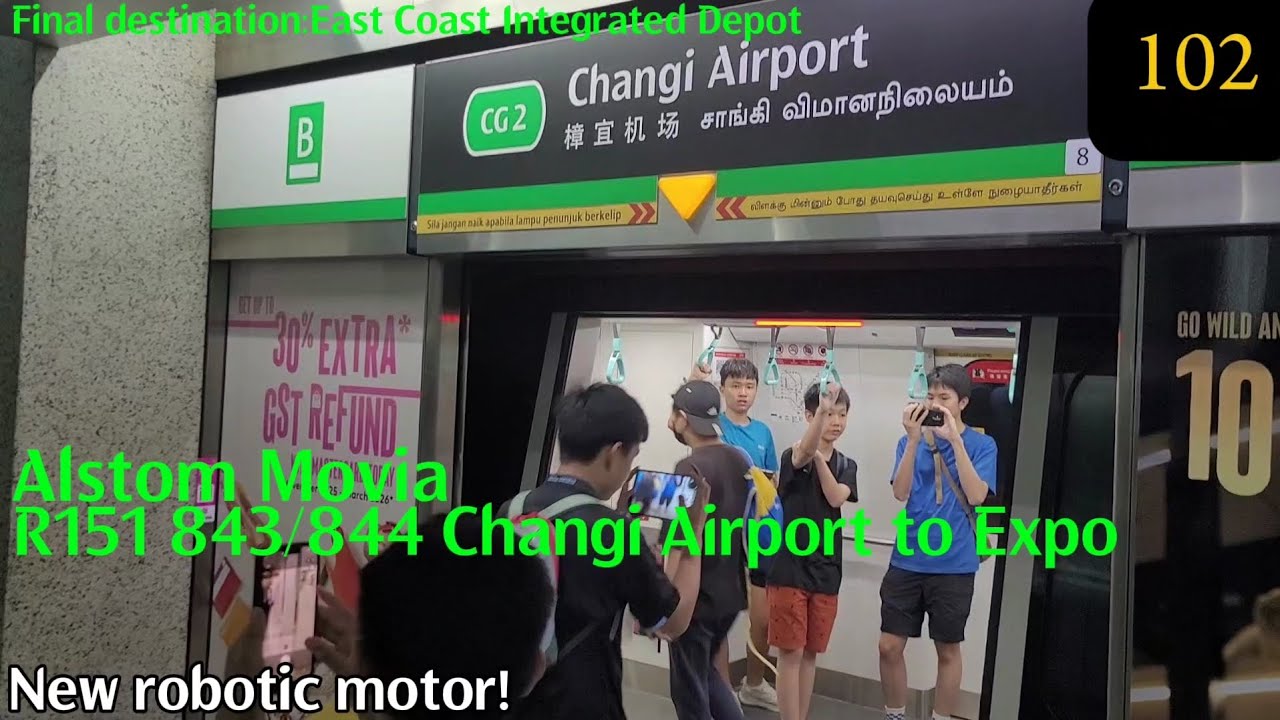 [SMRT](New robotic motor) R151 843/844 Changi Airport to Expo 