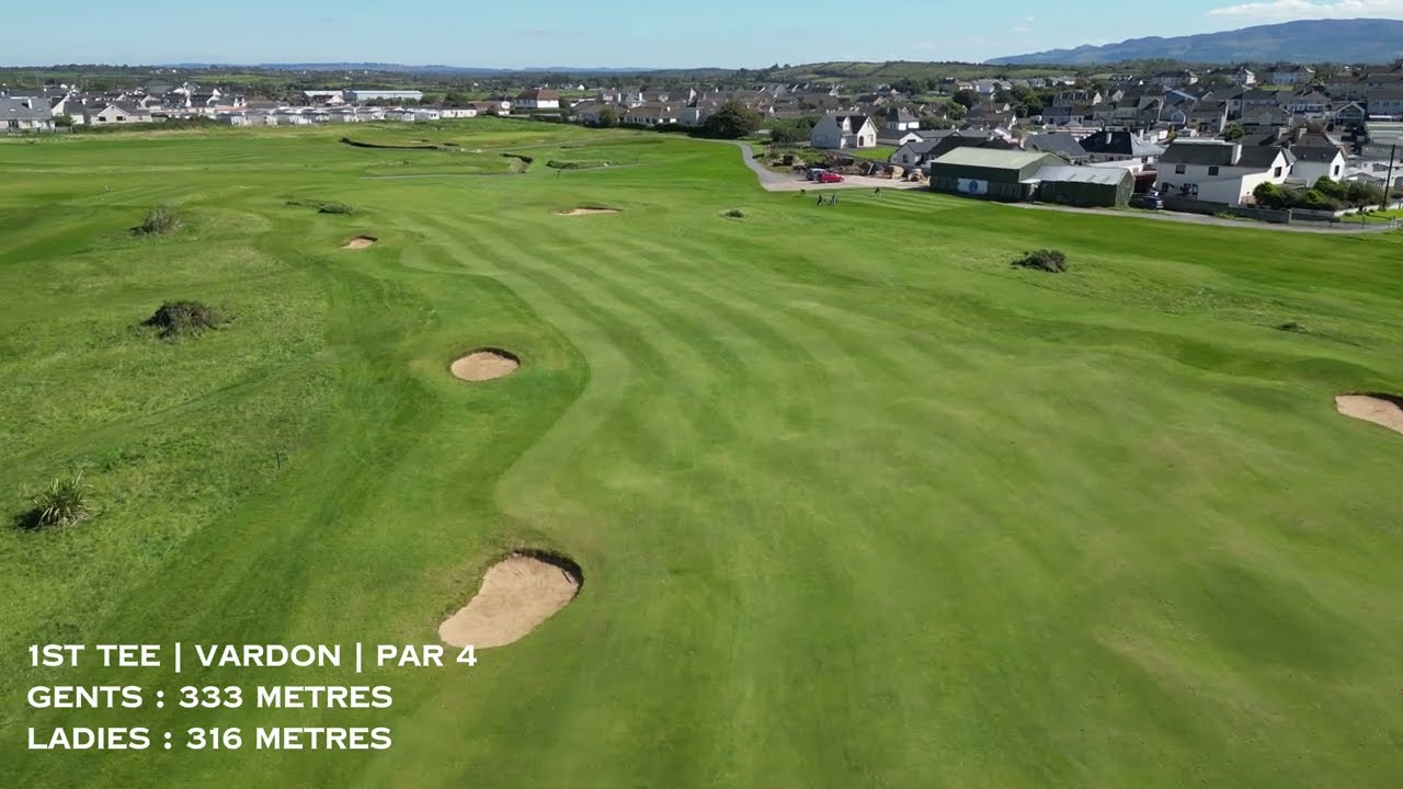 1st hole: Bundoran Golf Club from above.