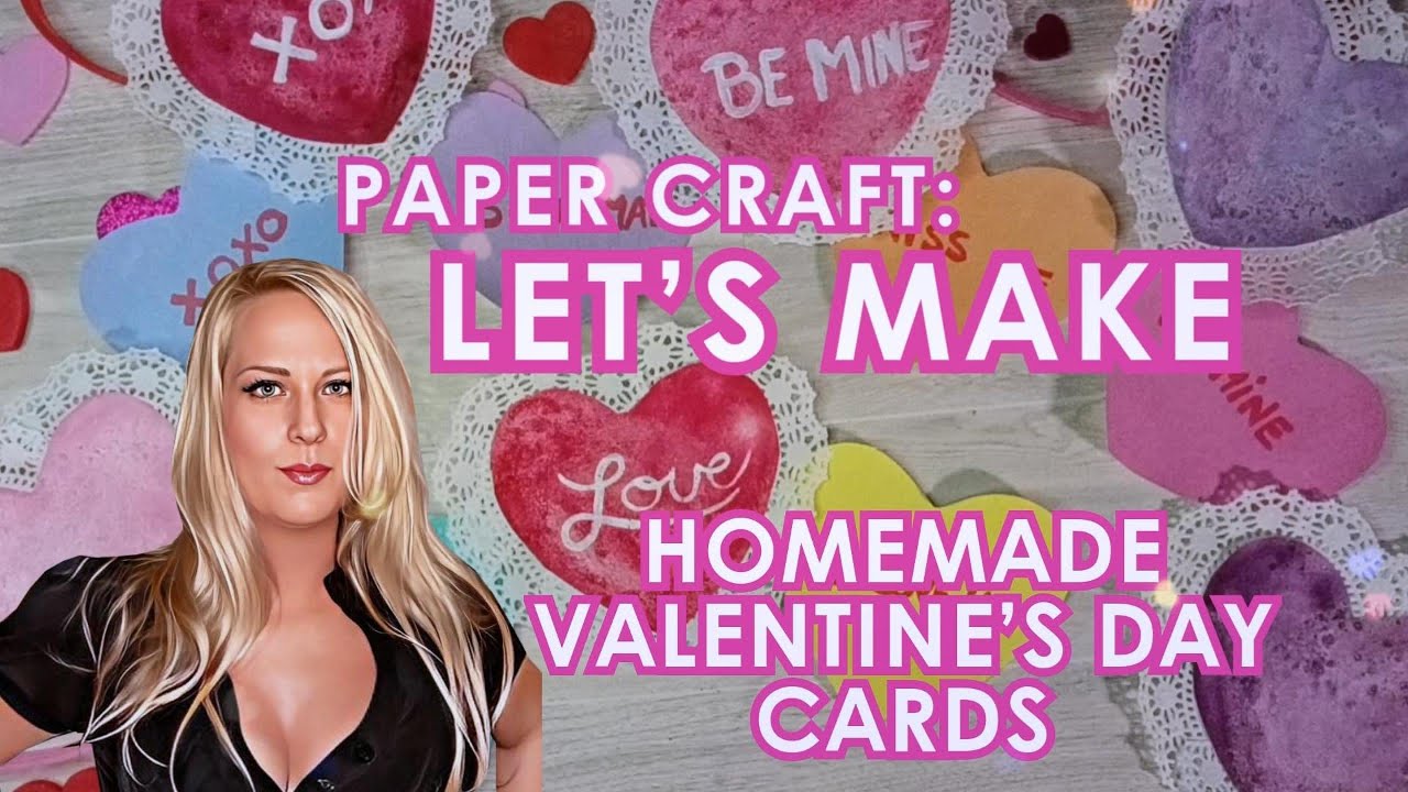 🎨💖Handmade Valentine Hearts with Lace reated on paper using acrylic paints