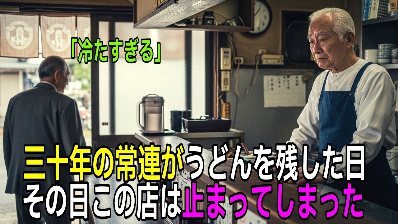 三十年の常連がうどんを残して去った日、閉店寸前の店に元ヤン少女が現れた【感動する話】【朗読】