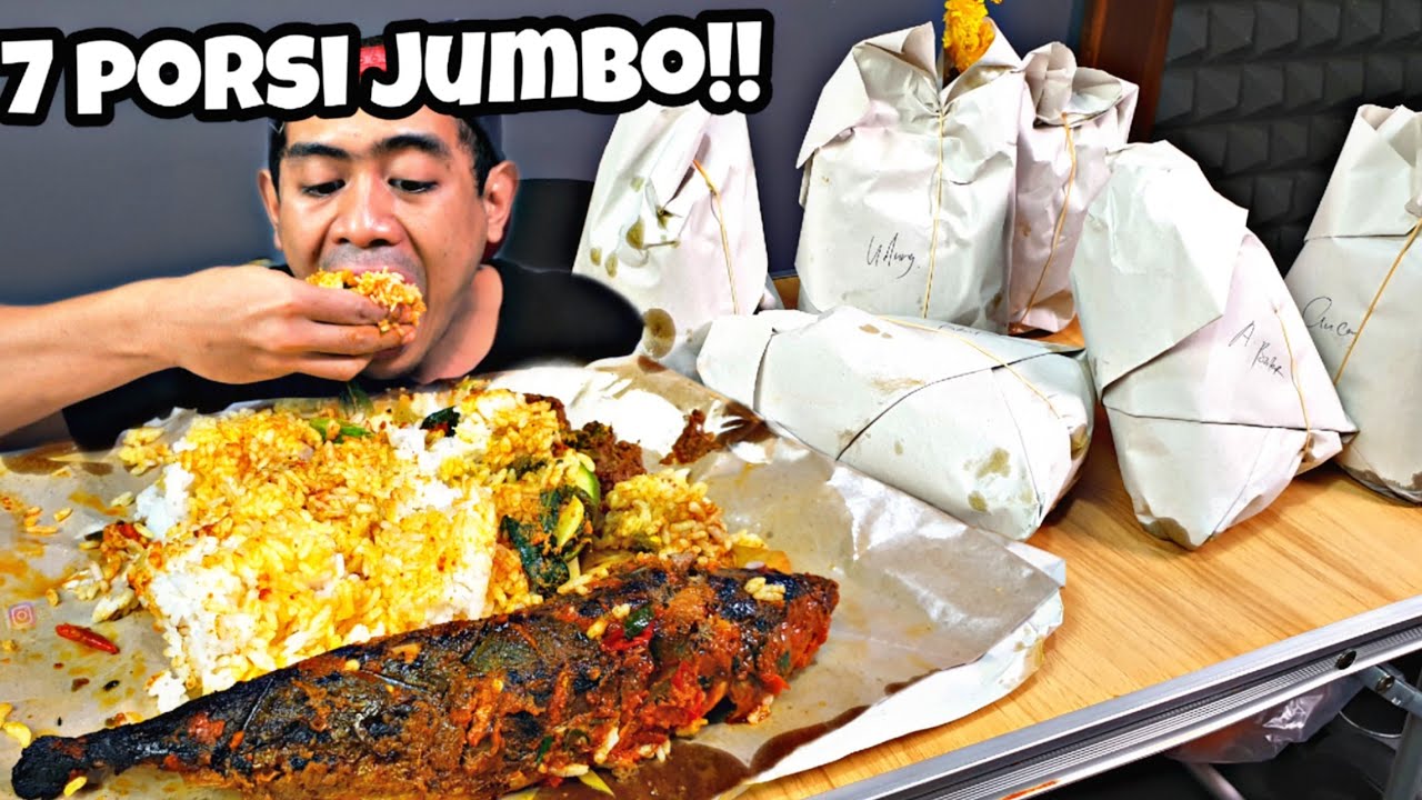MUKBANG 7 BUNGKUS NASI PADANG PORSI JUMB0!!