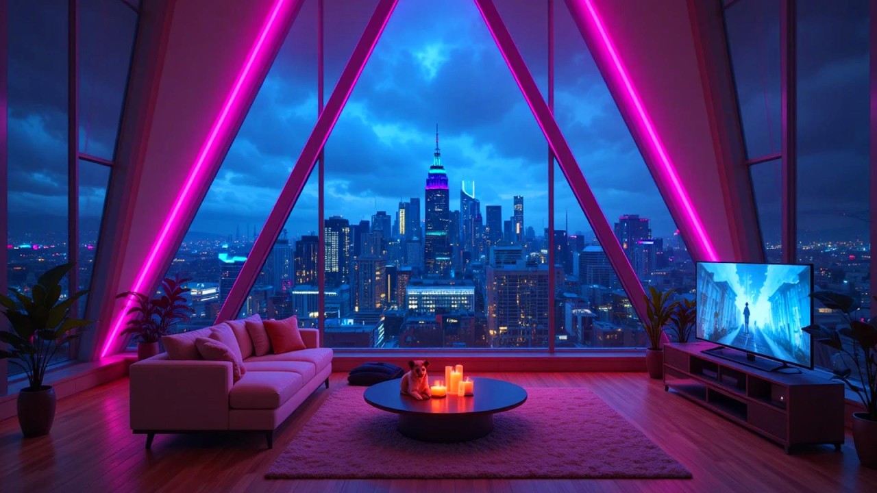 Cyberpunk Rainy City Lofi ☔ Chill Neon Ambience for Studying, Coding & Night Vibes