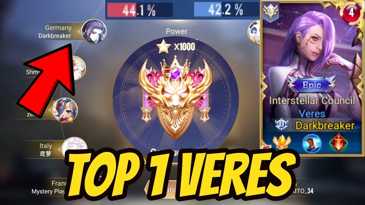 TOP 1 VERES 1000 STARS - SERVER BEST VERES PRO GAMEPLAY  | AoV | 傳說對決 | RoV | Li&ecirc;n Qu&acirc;n Mobile