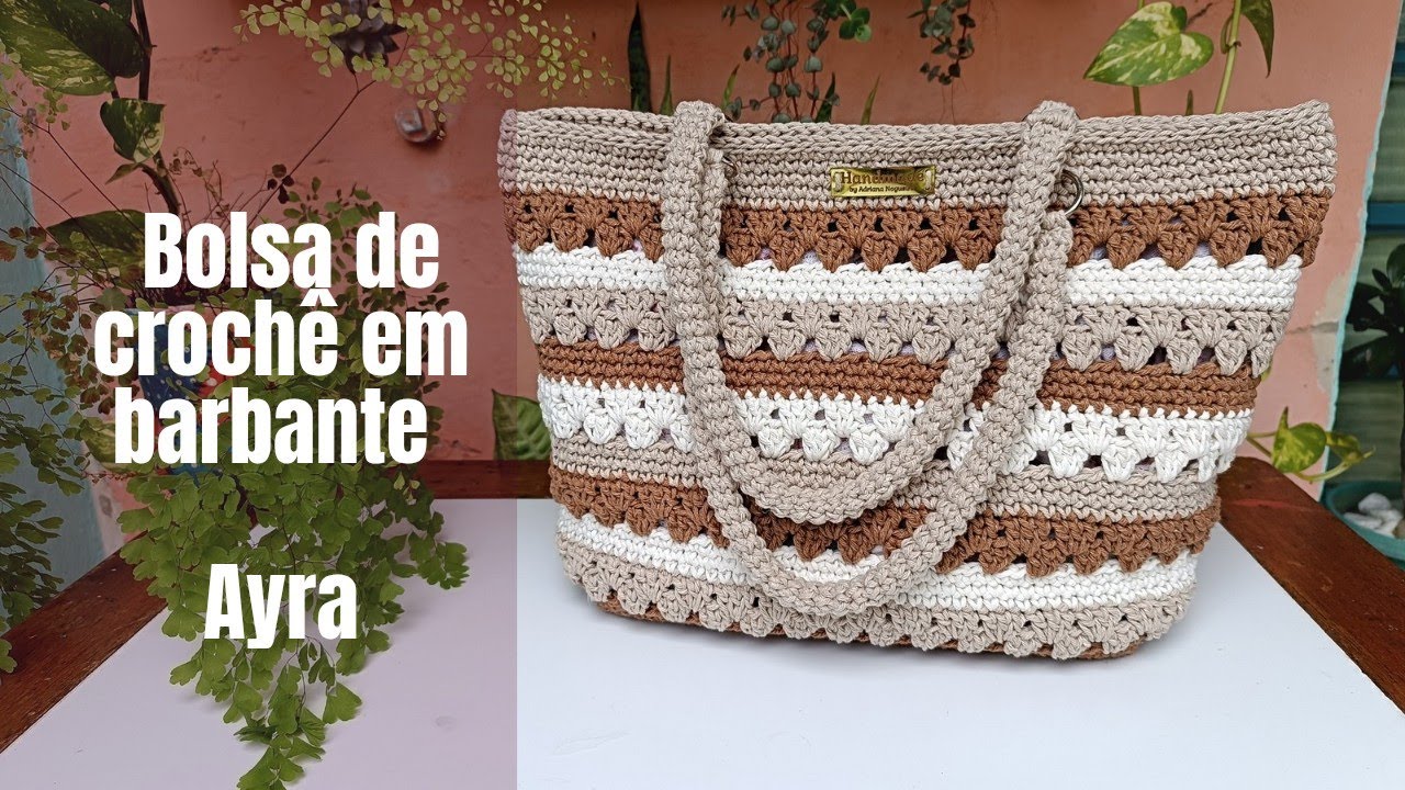 Bolsa de croche Ayra em barbante passo a passo