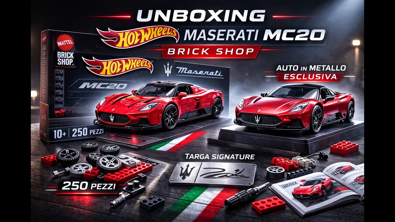 Mattel Brick Shop - Maserati MC20 | Hot Wheels Speed Series - Unboxing Completo