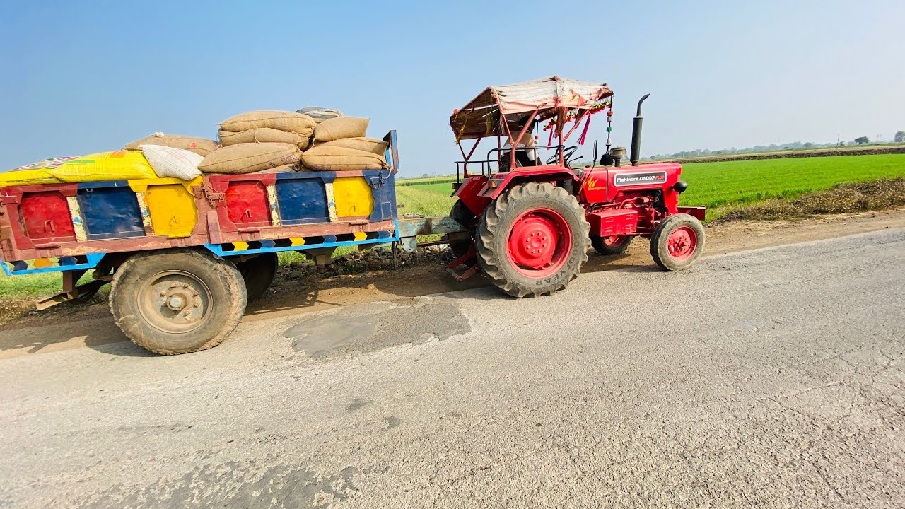 Mahindra 475 with trolley lekar gy kisan bhai aaj mandi 🤝👆itni speed tractor ki 😱