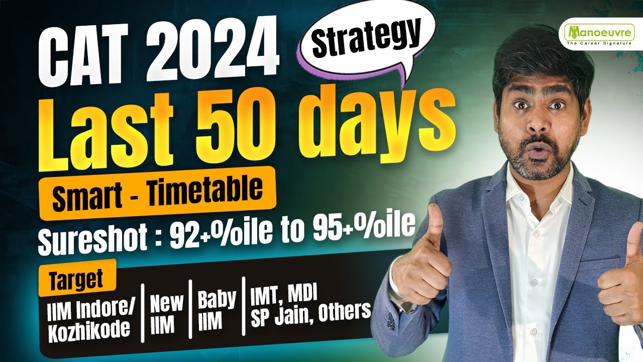 CAT 2024: How To Improve Your Score Form 92+%ile to 95+%ile | 50 Days Preparation Strategy
