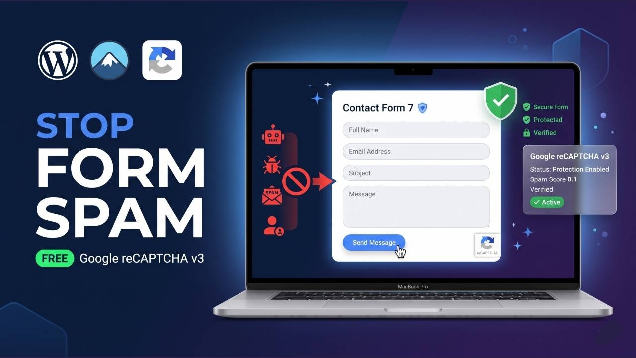 How to Add Google reCAPTCHA v3 in Contact Form 7 | Stop Spam in WordPress Contact Forms