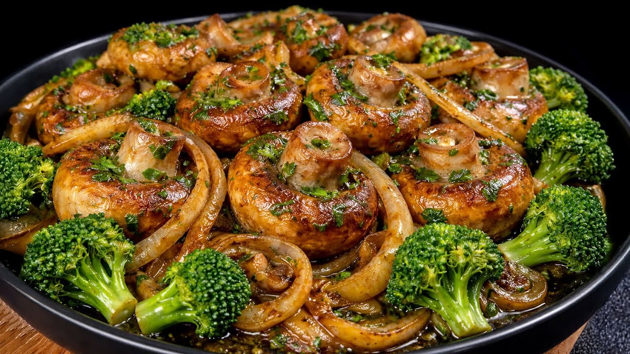 Грибы и брокколи вкуснее мяса! Лучший рецепт жареных грибов.