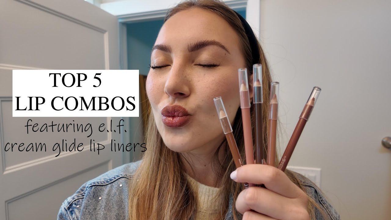 TOP 5 LIP COMBOS feat. e.l.f. Cream Glide Lip Liners | Kelsey Garrett