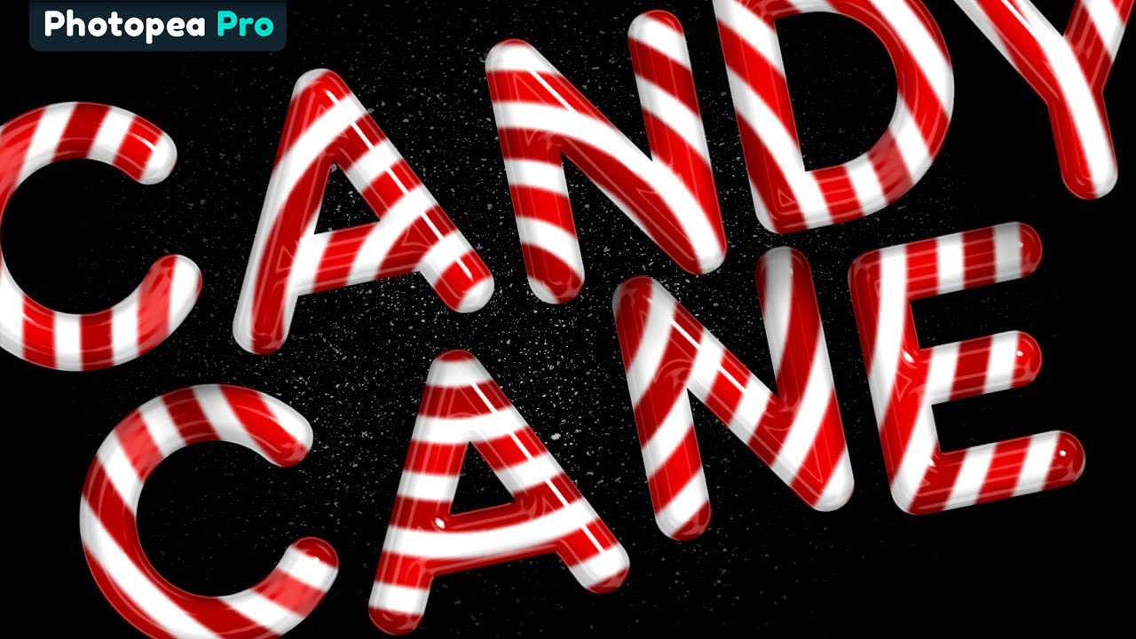 Creating a glossy CANDY CANE text effect in Photopea!