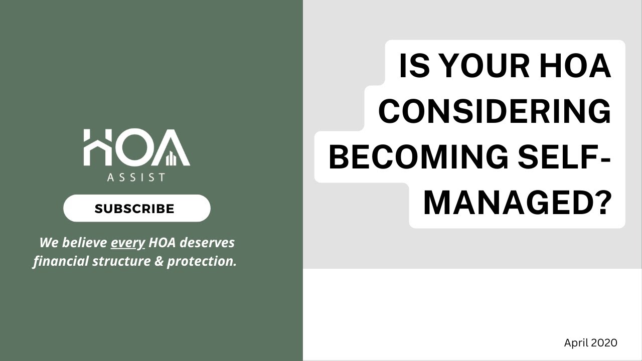 Is your HOA considering becoming self-managed??