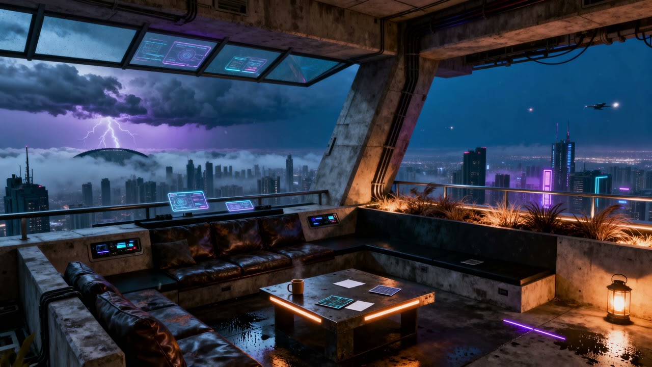 2049 Citadel Rooftop Ambience | Futuristic Sci-Fi Soundscape