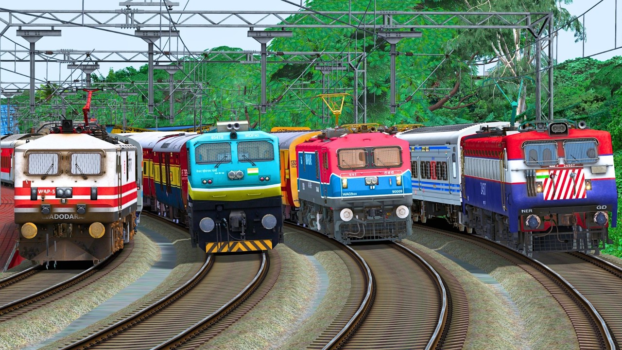 TRAINS CROSSING HEAVY TRAFFIC STATION | BUMPY RAILROAD | Train Simulator | Railwork | NTG GAMING