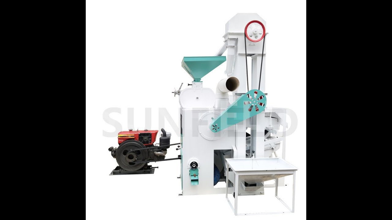 New 6LN-15/11B Combined Rice Milling Machine With Diesel Engine , Output in  500-600kg/hour
