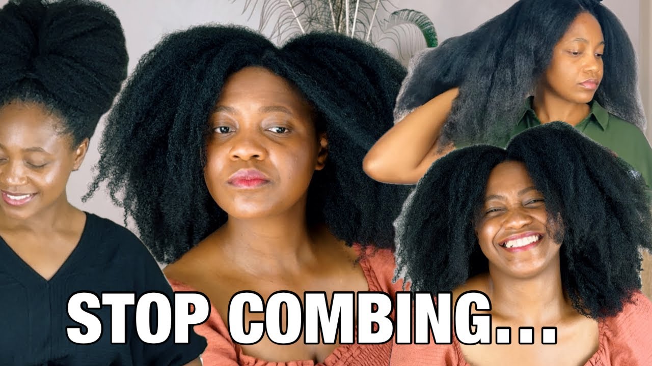 STOP COMBING YOUR HAIR! Does 4C natural hair need combs & brushes? Reasons to go comb free