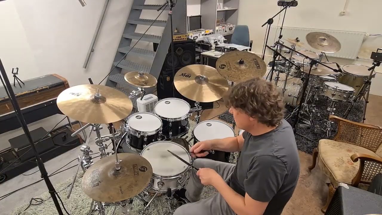 Drumming jazz funk grooves - soundcheck Sabian Complex cymbals (thin 16 