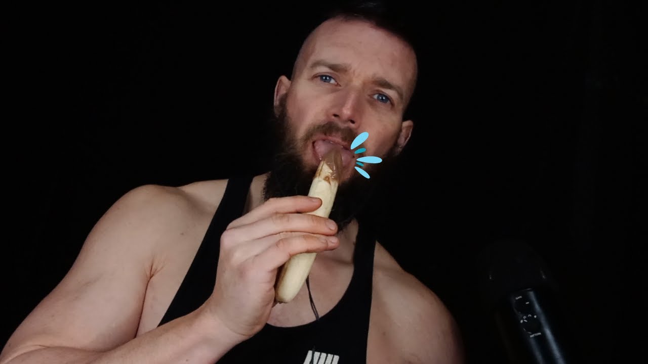 ASMR Licking Custard Off A Banana 🍌 | ASMR Mouth Sounds