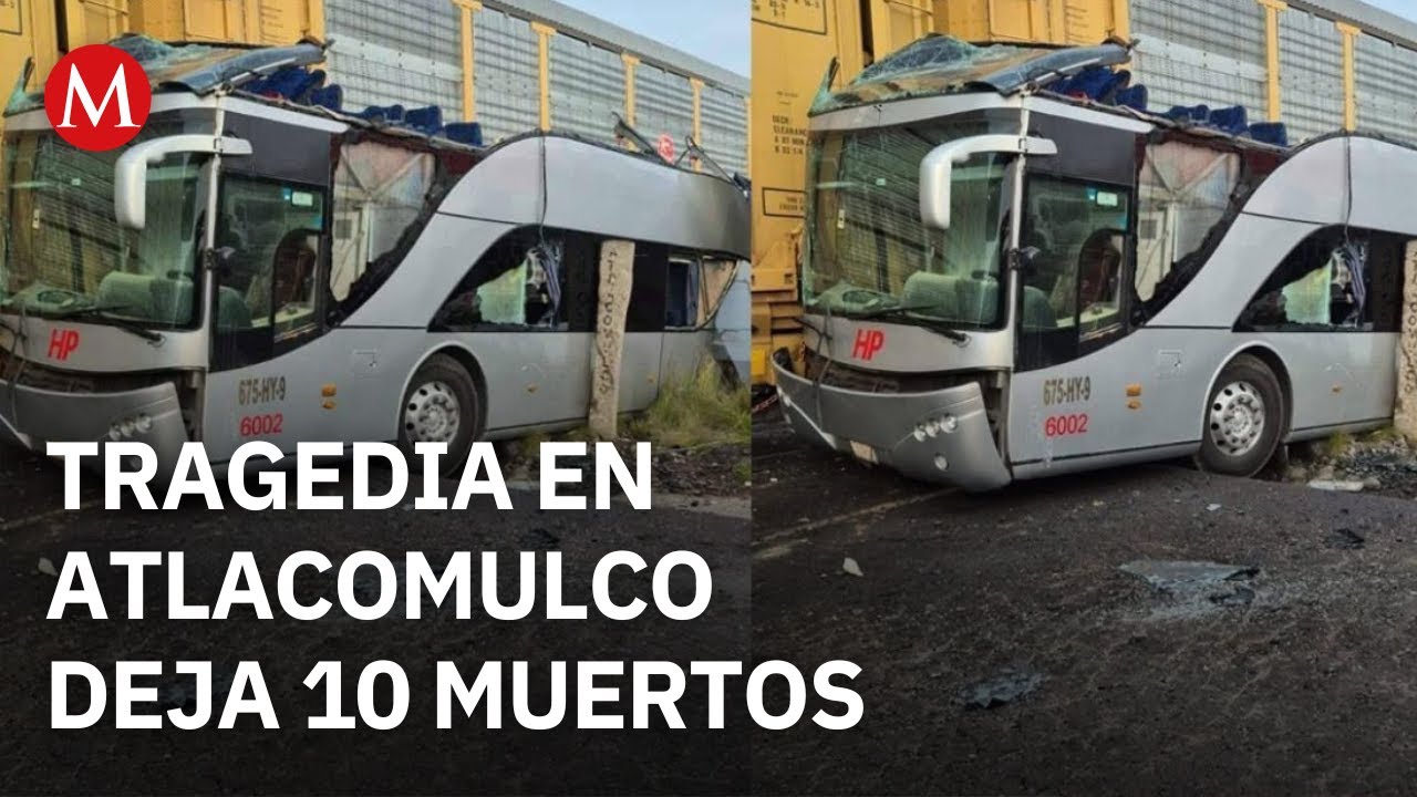 Sube a 10 el número de muertos por choque de tren y autobús en Atlacomulco