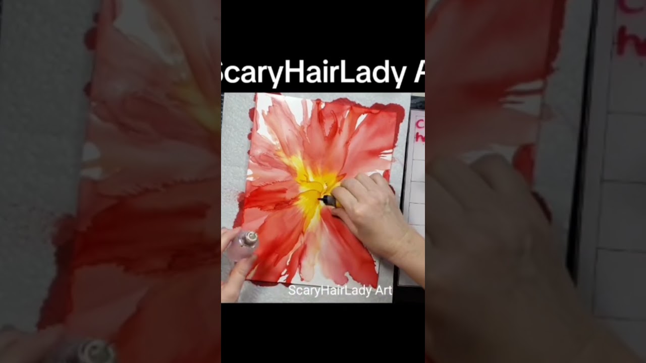 245s  Alcohol Ink Flower