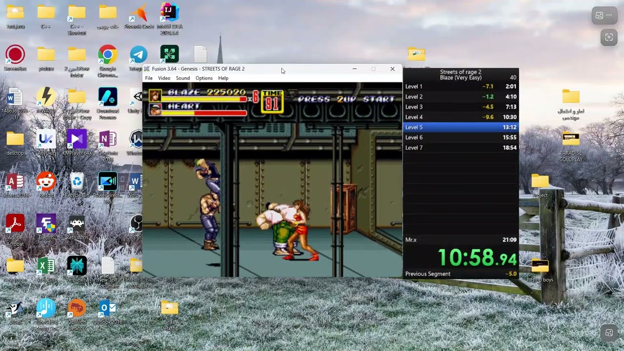 streets of rage 2 speedrun - blaze  - very easy - 21:04 - decent improve - pb