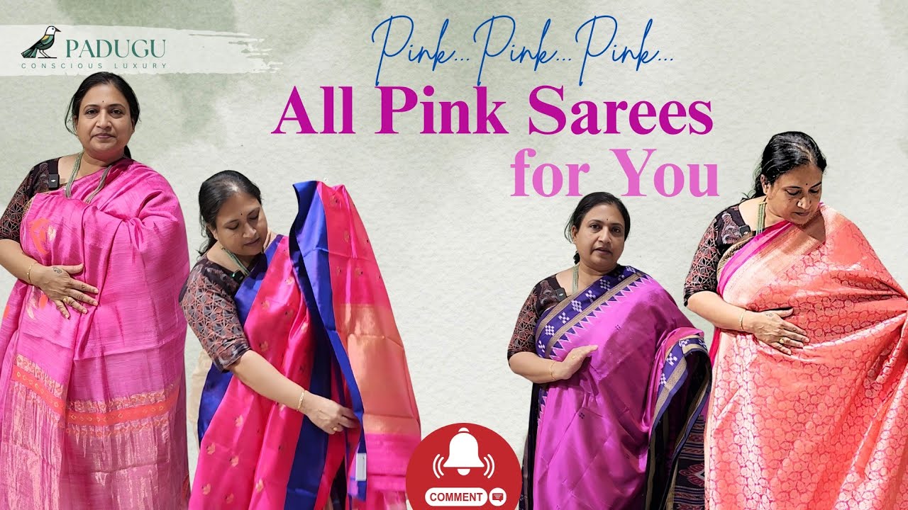 PINK SAREE COLLECTIONS | Latest Handloom & Designer Pink Sarees 2025 | Hyderabad Shopping 