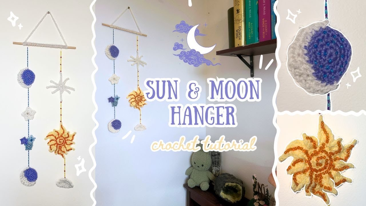 How to crochet a witchy sun + moon ornament | diy scrap yarn project for beginners | thisfairymade