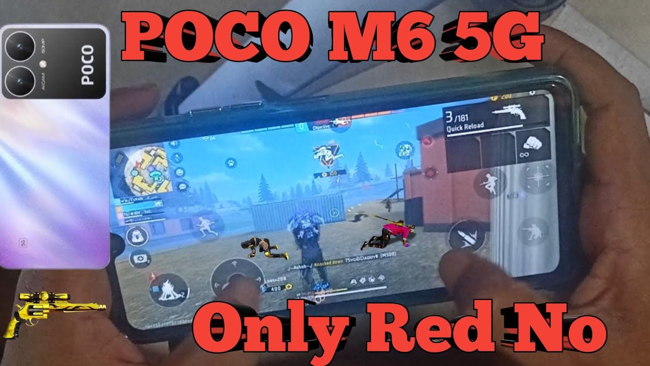 POCO M6 5G Free Fire Only Red Number Handcam Gameplay || Garena Free Fire ||