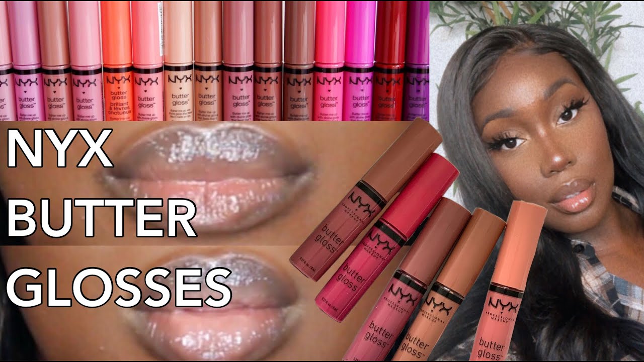 NYX BUTTER GLOSSES | MY FAVOURITE LIP GLOSSES FOR DARK SKIN\ MEDIUM SKIN TONES | Shaniece Tee