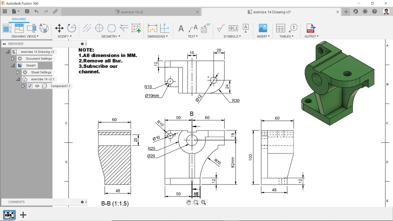Autodesk Fusion 360 Drawing Basics