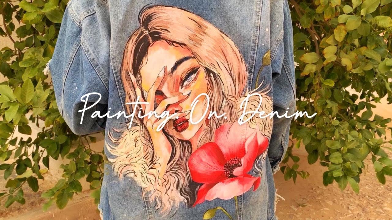 #painting denim jacket                         HOW  TO PAINT ON DENIM
