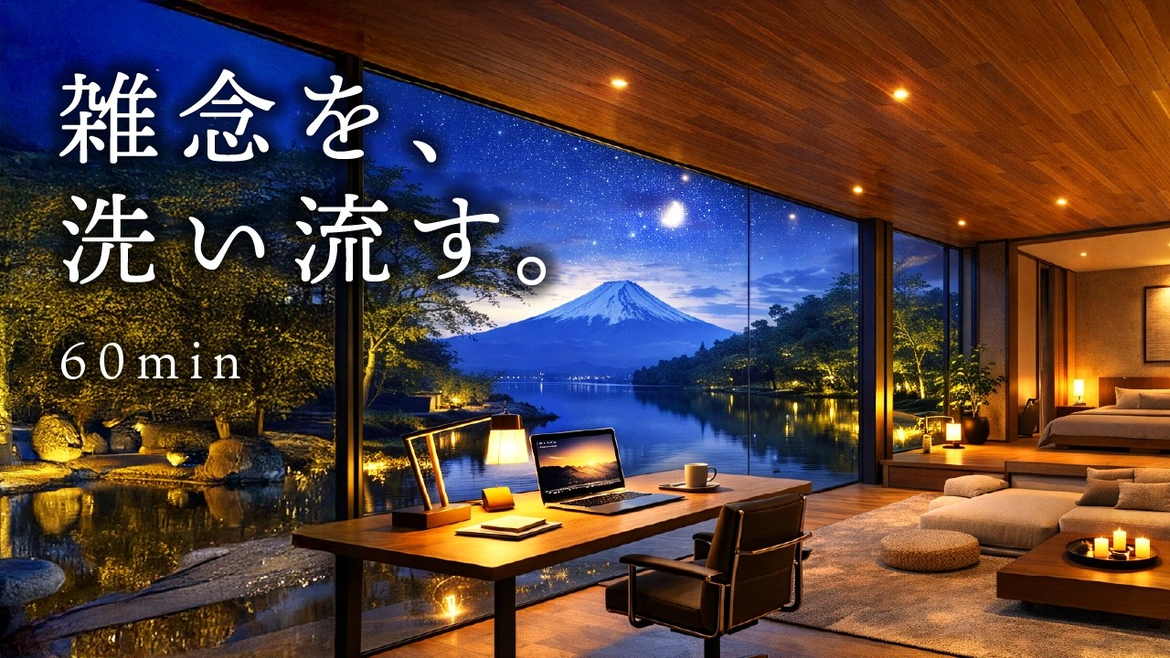 【心を整える】深く静かな夜に。Late Night Sound | Mt.Fuji Moonlight Meditation 🗻 Calm Japanese Night