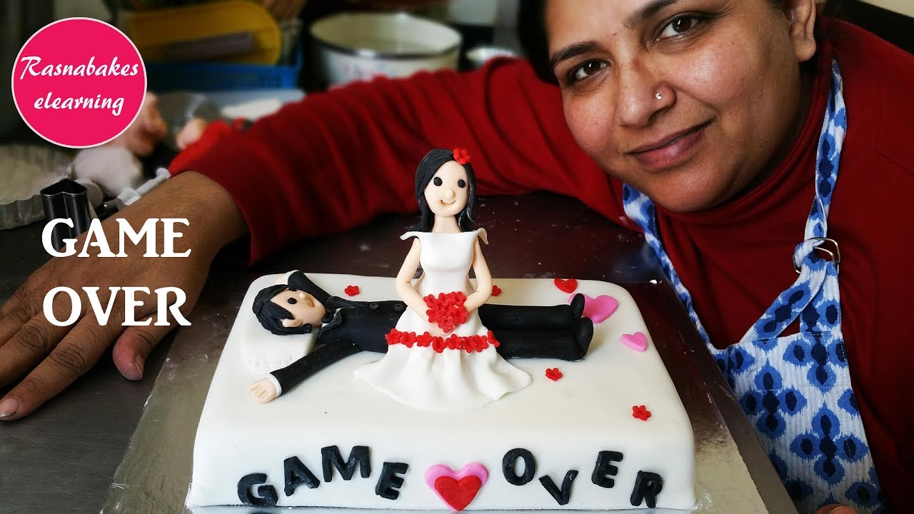 Wedding Cakes:funny 3D fondant wedding or anniversary cake toppers design making videos