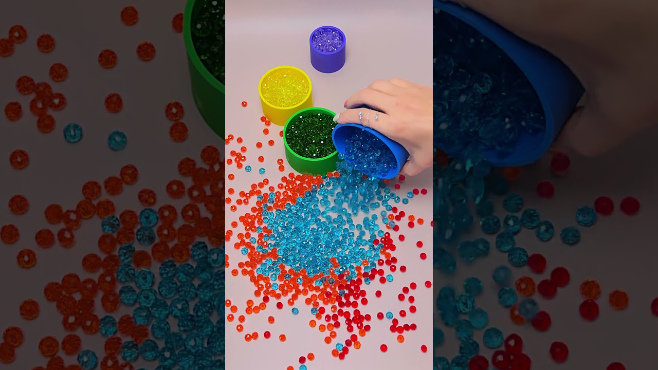 Zen Art 🧘 Satisfying Colorful Rainbow Cup Beads Falling | Your Brain will Like this #marblerunbb