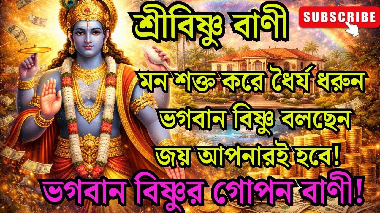 মন শক্ত করে ধৈর্য ধরুন 🙏✨ – ভগবান বিষ্ণু বলছেন, জয় আপনারই হবে 🕉️🔥