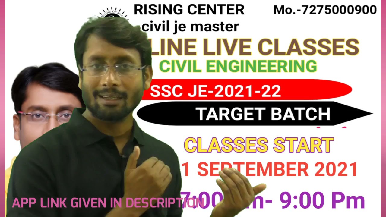 ssc je-2021-22 target live batch| rising center | best online  live coaching for civil engineering.